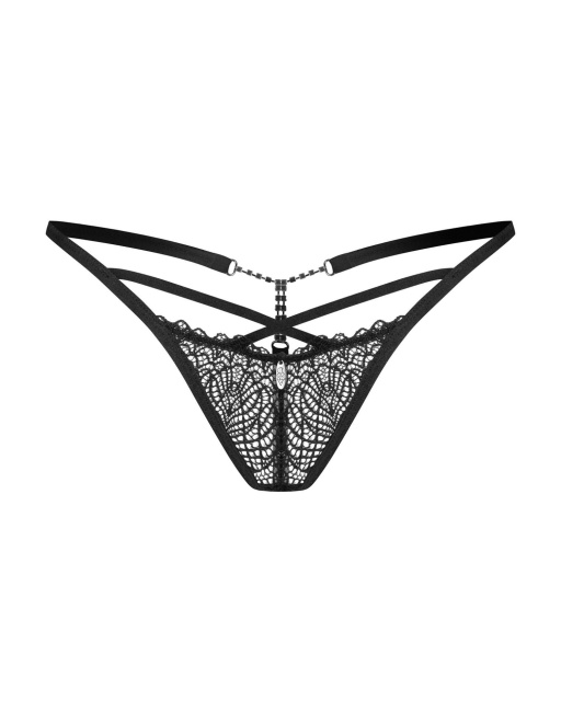 Трусики-стринги Obsessive Iliosa, S/M (черный)
