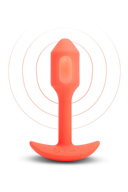 B-Vibe Vibrating Snug Plug 1 - Korek analny, Pomarańczowy, 10 cm