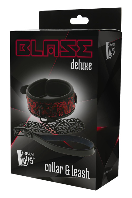 Ошейник с поводком Dream Toys Blaze Deluxe Collar & Leash (черный)