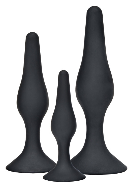 Набір анальних пробок TOYJOY Curvy Companions Kit, 3 шт (чорний)