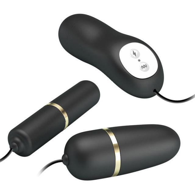 Набір іграшок Pretty Love Double Vibro Bullet, 2 шт (чорний)