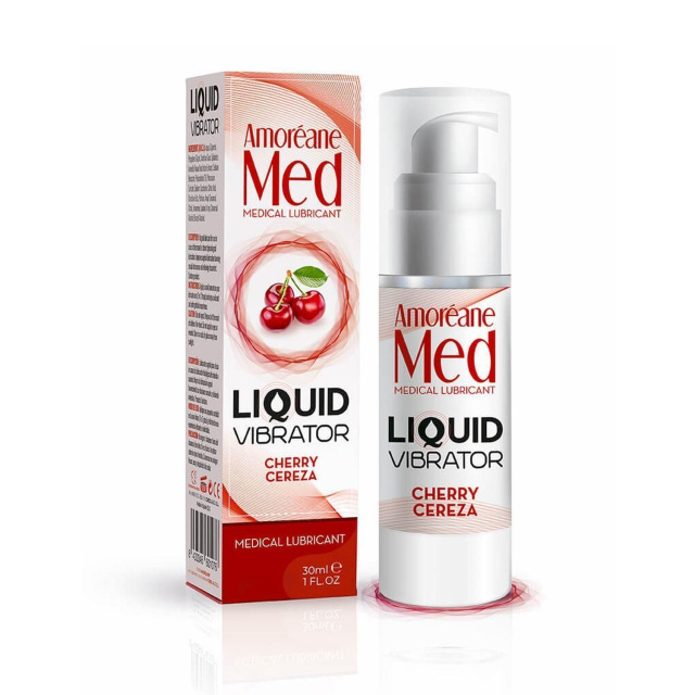 Лубрикант на водній основі Amoreane Med Liquid Vibrator Cherry, 30 мл