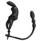 Эрекционное кольцо с анальным стимулятором Pretty Love Sleeve V, 24,5 см (черный)