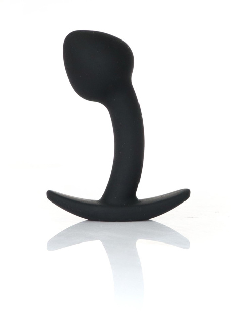 B - Series HeavyFun Curved - Korek analny, Czarny, 7.5 cm, S