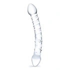 Dwustronne dildo Glas Double Trouble, 23 cm (przezroczysty)