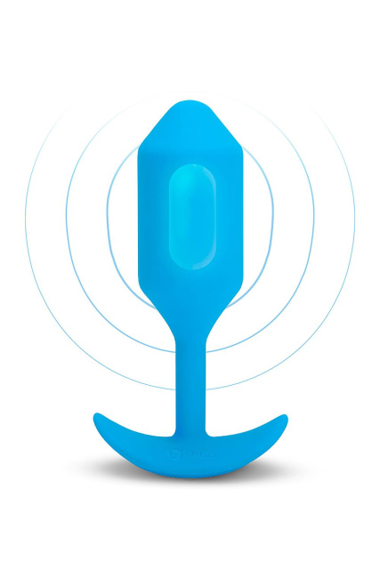 B-Vibe Vibrating Snug Plug 3 - Korek analny, Niebieski, 13.8 cm