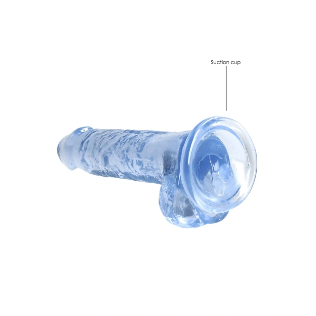 RealRock Crystal Clear 7" - Dildo, Niebieski, 19 cm