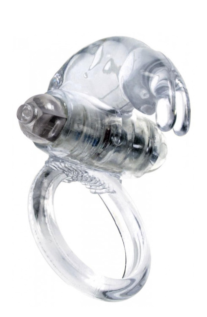 Ерекційне кільце Boss Series Rabbit Vibro Cock Ring, 7,5 см (прозорий)