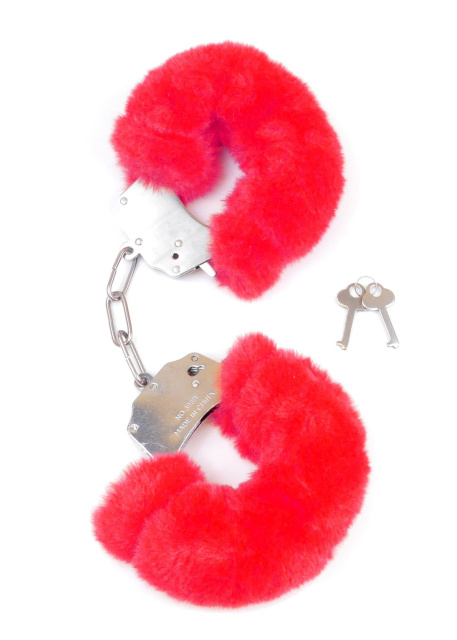 Наручники Fetish B - Series Furry Cuffs (красный)