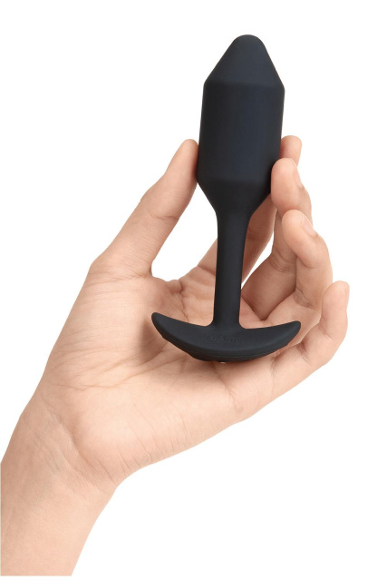 B-Vibe Vibrating Snug Plug 2 - Korek analny, Czarny, 12.4 cm