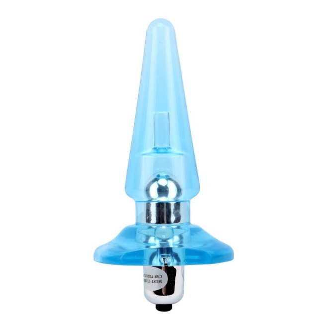 Chisa Nicole - Korek analny z wibracjami, Niebieski, 11.5 cm