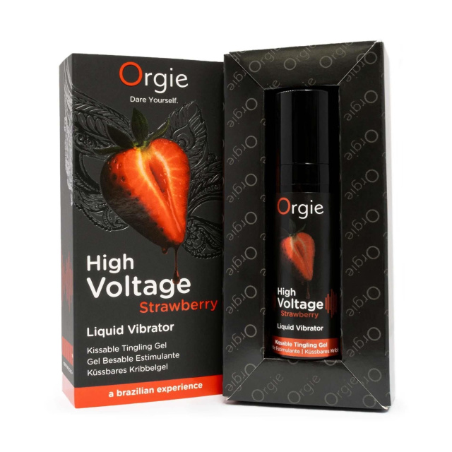Рідкий вібратор Orgie High Voltage Strawberry, 15 мл