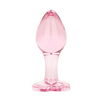 Анальная пробка EasyToys Anal Plug Glass M, 8.3 см (розовый)