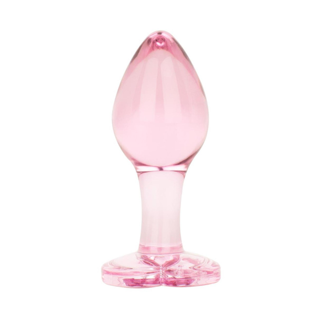 Easytoys Anal Plug Glass - Korek analny, Różowy, 8.3 cm, M