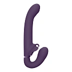 Vive Satu - Strapon bez pasków z wibracjami, Fioletowy, 23 cm