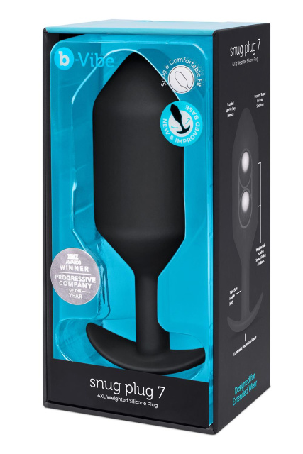 B-Vibe Snug Plug 7 - Korek analny, Czarny, 18.4 cm