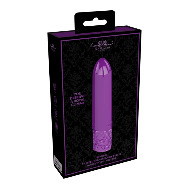 Mini wibrator Royal Gems Imperial, 10 cm (fioletowy)