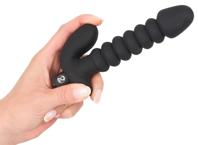 Black Velvets Black Velvets Vibrating - Korek analny z wibracjami, Czarny, 17 cm