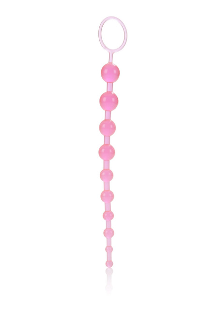 CalExotics X-10 Beads - Łańcuszek analny, Różowy, 28 cm