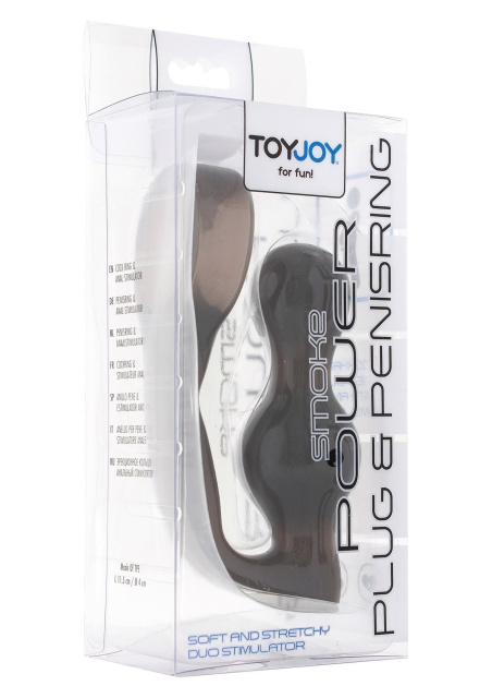 TOYJOY Power Plug & Penisring - Korek analny z pierścieniem erekcyjnym, Szary, 11, 5 cm