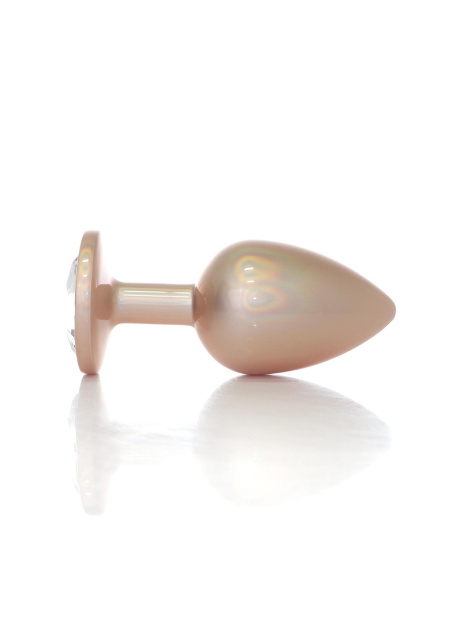 B - Series HeavyFun Jewellery Pearl Gold Plug Clear L - Korek analny, Złoto, 9 cm