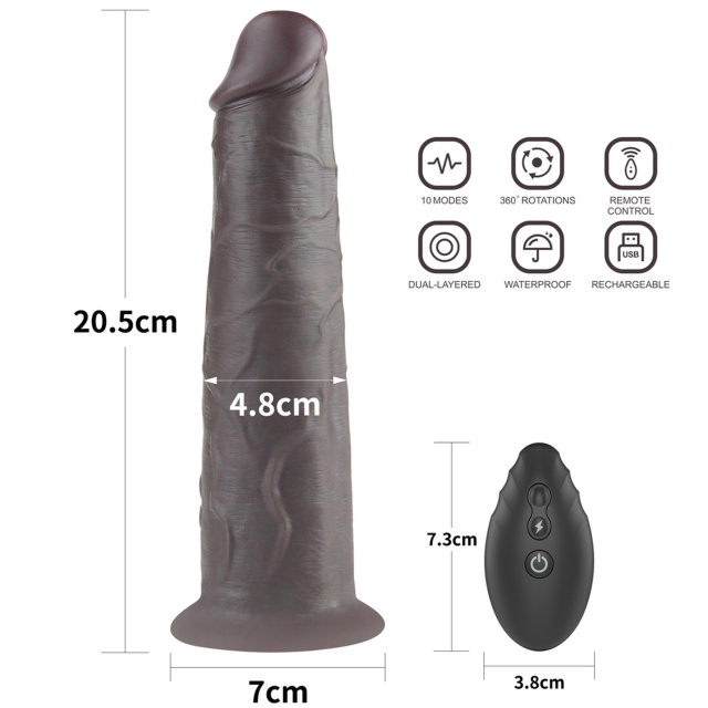 Вібратор Lovetoy Dual-Layered Silicone Nature Cock 8.0'', 20.5 см (чорний)
