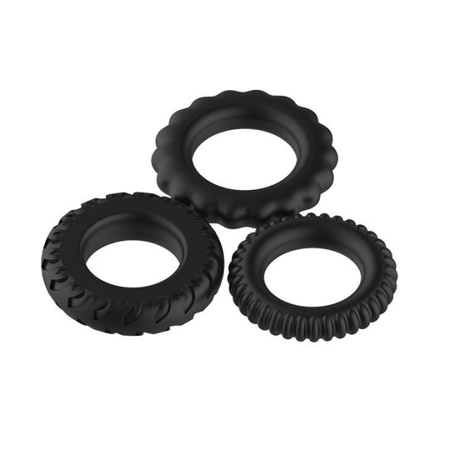 Ерекційні кільця Titan Cock Ring Set, 3 шт (чорний)