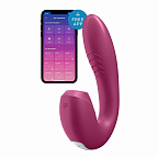 Вакуумний стимулятор клітора з вібрацією Satisfyer Sunray (малиновий)