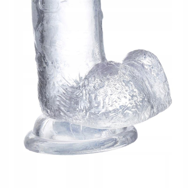 Dildo Glazed With Balls, 22 cm (przezroczysty)