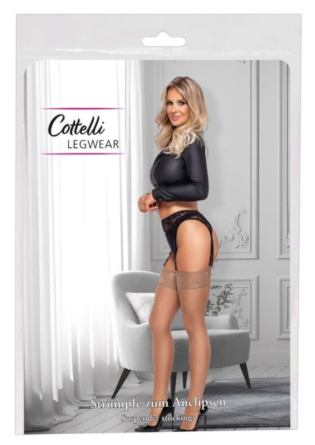 Панчохи Cottelli Legwear Anclipsen, XL (бежевий)