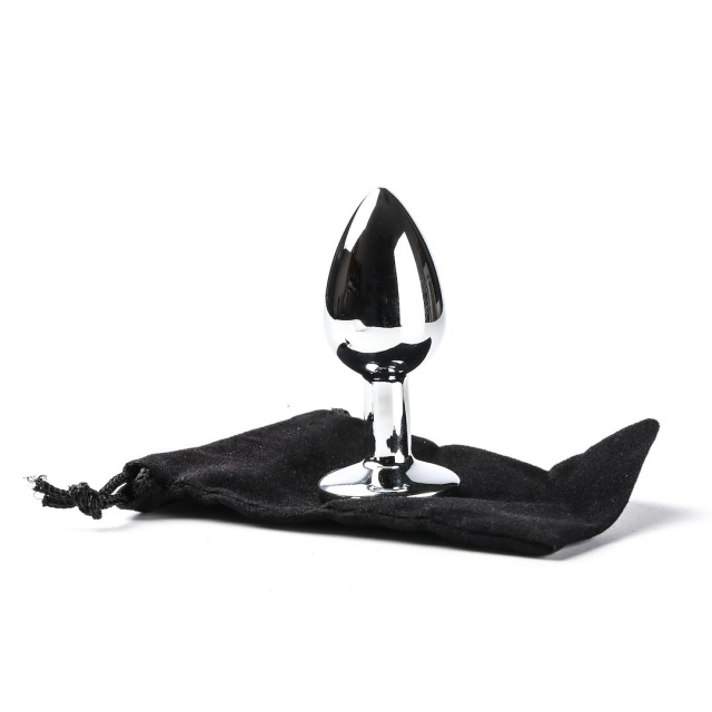 Simply Pleasure S - Korek analny z kryształkiem, Srebro, 7 cm, S