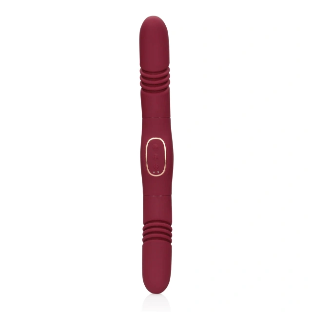 Вібратор Loveline Double-Sided Thrusting, 33 см (бордовий)