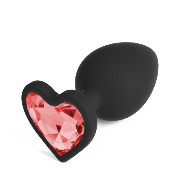 Crushious Cuore Small - Korek analny, Czarny, 7 cm, S