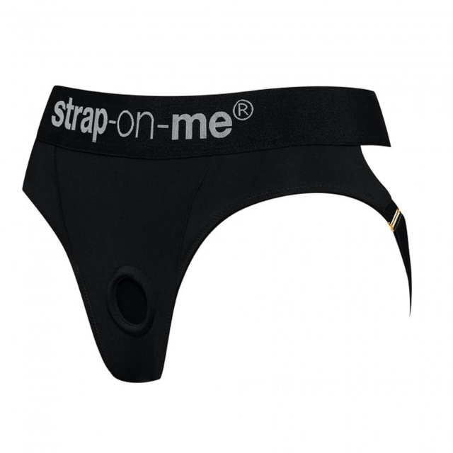 Трусы-стринги для страпона Strap-On-Me Harness Lingerie Heroine, XL (черный)