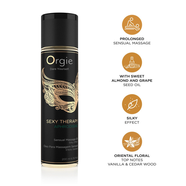 Orgie Sexy Therapy Aphrodisiac - Olejek do masażu, 200 ml