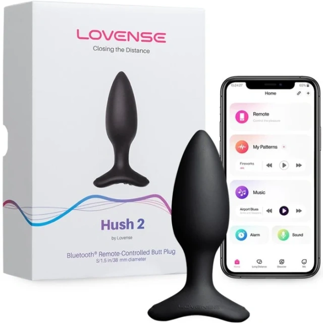 Lovense Hush 2 S - Korek analny, Czarny, 12, 2 cm, S