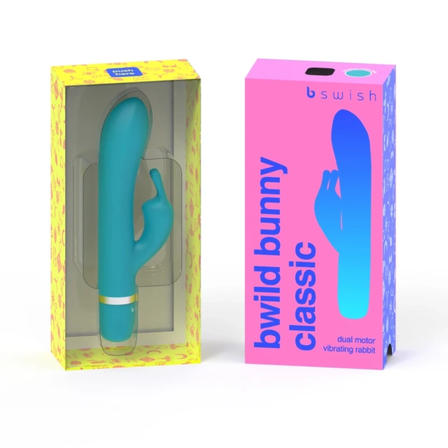 Wibrator królik B Swish Bwild Classic Bunny, 15,2 cm (turkusowy)