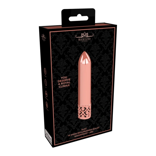 Mini wibrator Royal Gems Glitz, 8.8 cm (złoto)