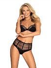 Комплект белья Obsessive Sharlotte, L/XL (черный)