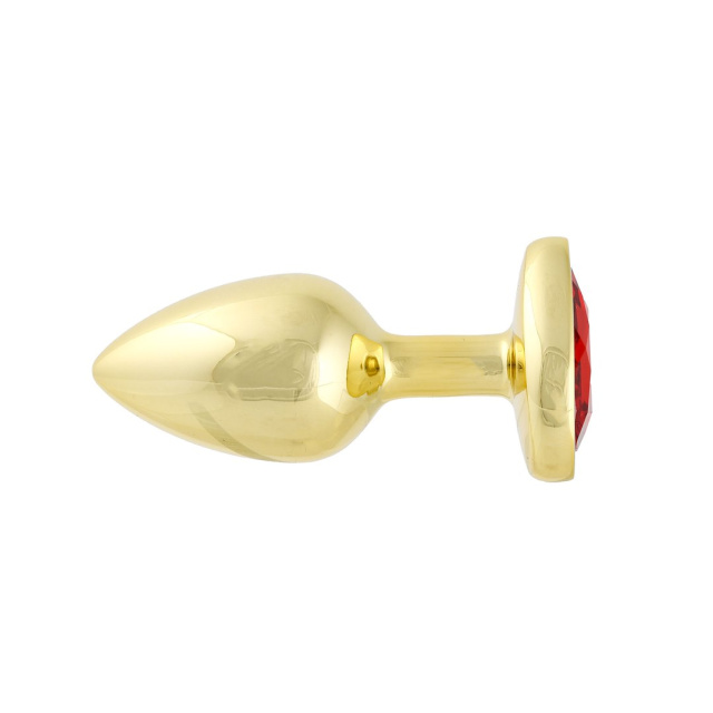 Simply Pleasure S - Korek analny z kryształkiem, Czerwony, 7 cm, S