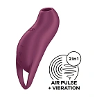 Вакуумный стимулятор клитора с вибрацией Satisfyer Pocket Pro 1 (бордовый)