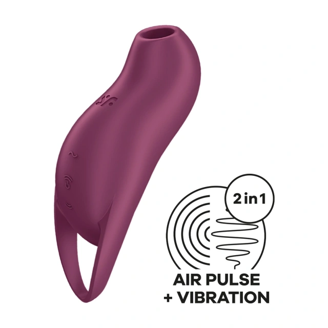 Вакуумный стимулятор клитора с вибрацией Satisfyer Pocket Pro 1 (бордовый)