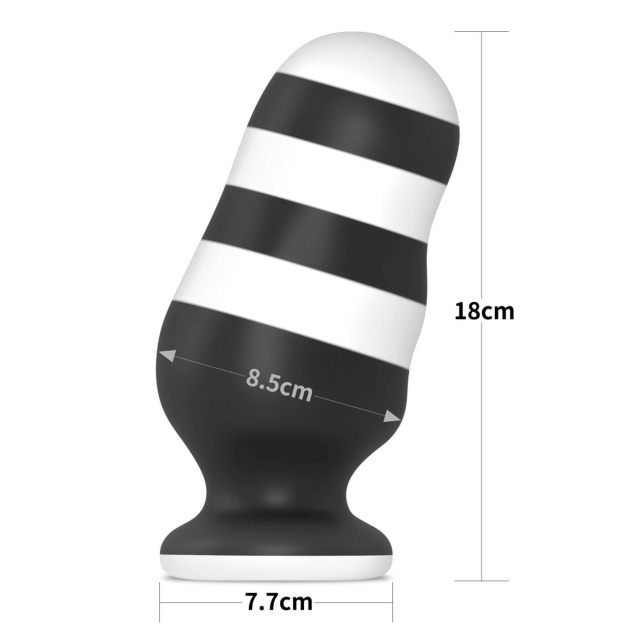 Lovetoy X-Missioner - Korek analny, Czarny-Biały, 18 cm