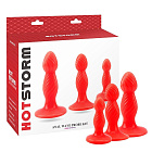 Набір анальних пробок Hot Storm Anal Wave Probe Kit, 3 шт (червоний)