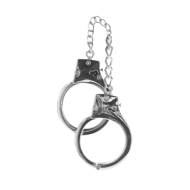 Taboom Silver Plated BDSM Handcuffs - Kajdanki, Srebro, 30 cm