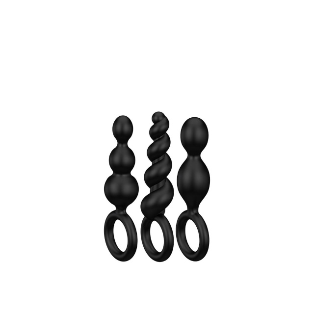 Набір анальних пробок Satisfyer Booty Call, 3 шт (чорний)