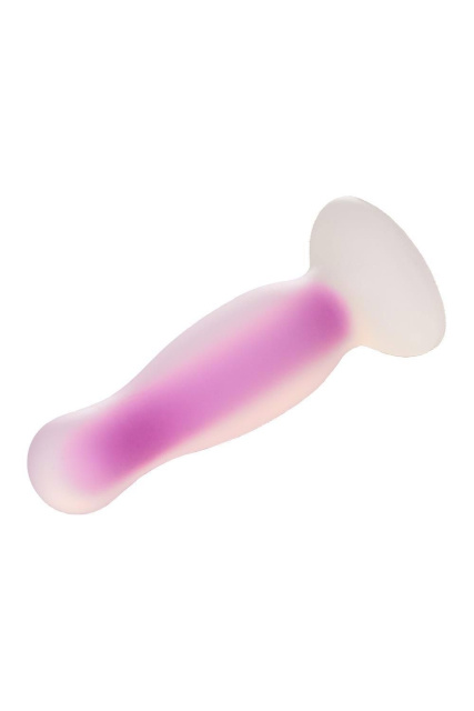 Radiant Glow In The Dark Soft Silicone Plug Medium - Neonowy korek analny, Niebieski, 12, 5 cm