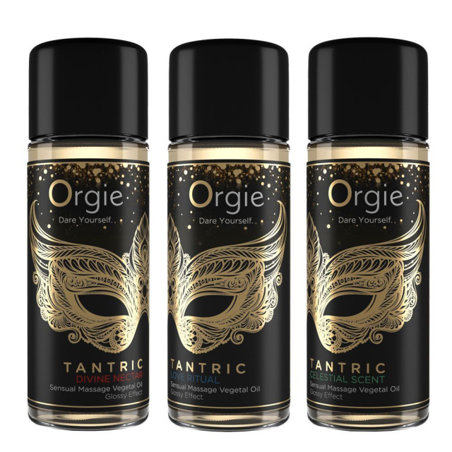 Orgie Tantric Mini Size Collection - Zestaw olejków do masażu, Przezroczysty, Kwiatowy, 90 ml