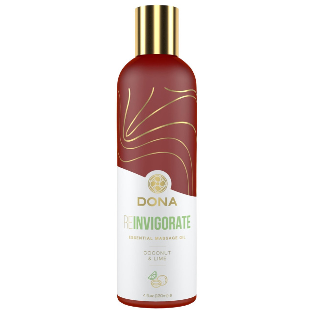 Naturalny olejek do masażu Dona Reinvigorate Coconut & Lime, 120 ml