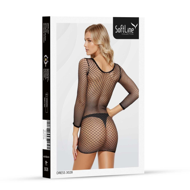 Мини-платье SoftLine 3028, One Size (черный)